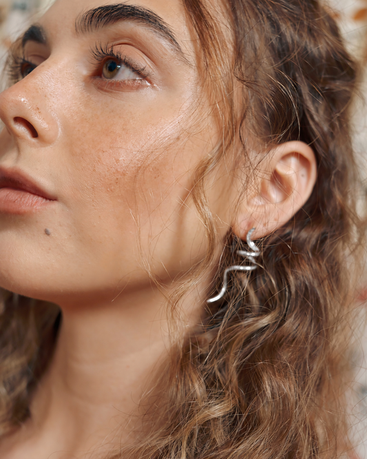 SPAGHETTI SILVER EARRINGS