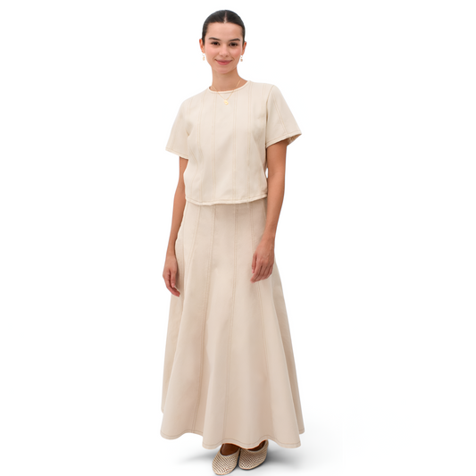 GEMA IVORY VELVET SKIRT