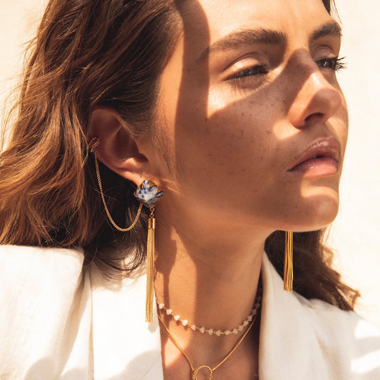 TRIM EARRINGS BLUE