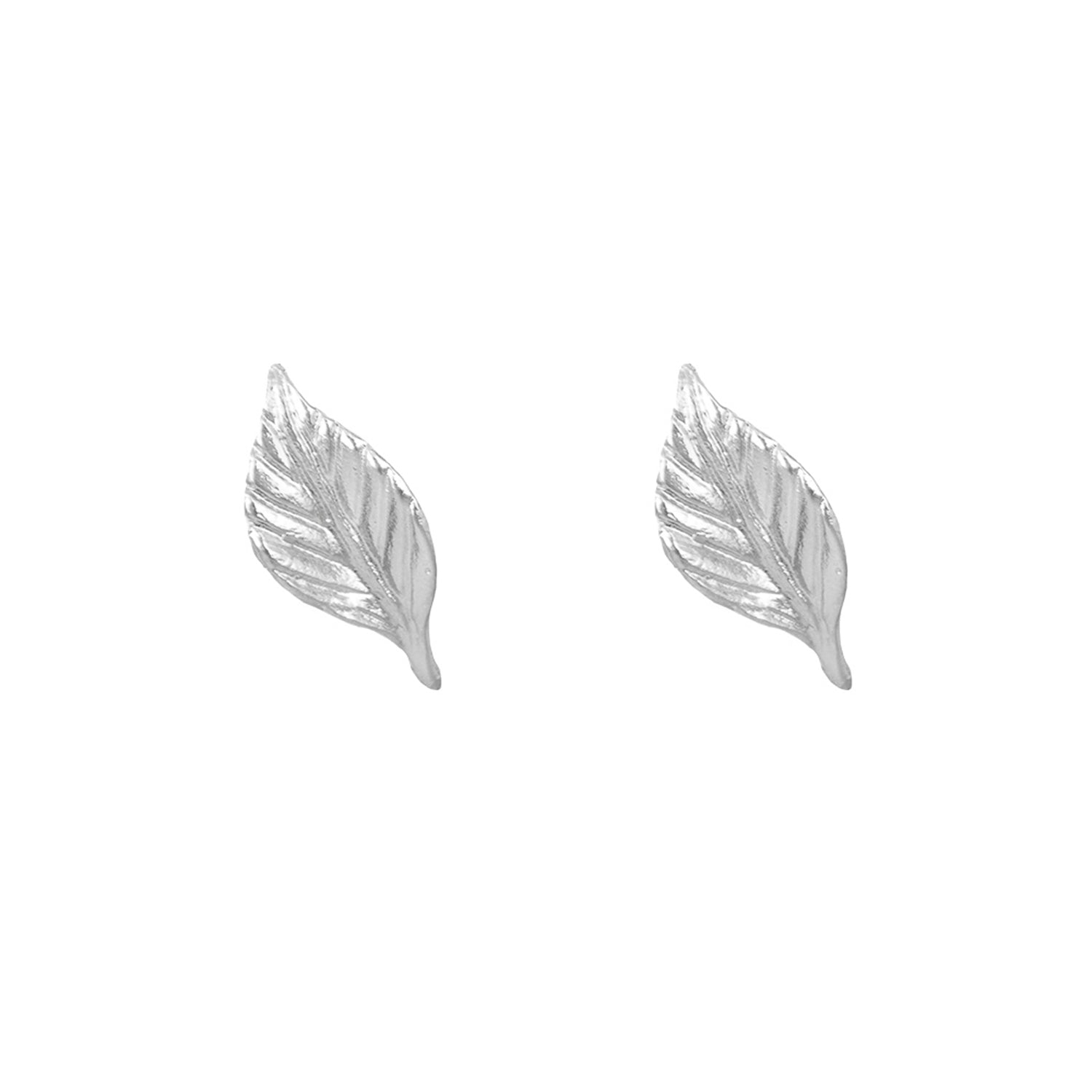 LEAF STUD SILVER