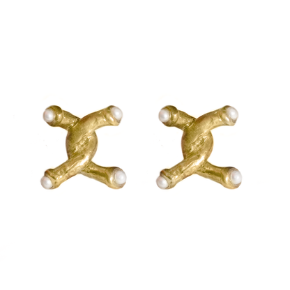 EXE PEARL GOLD EARRINGS
