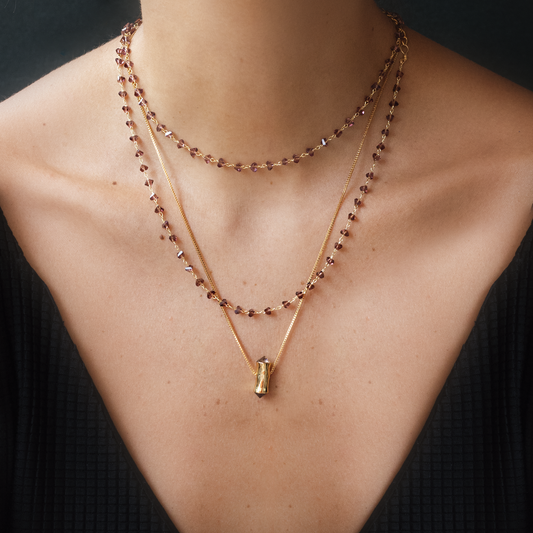 CRISTAL DARK RED NECKLACE