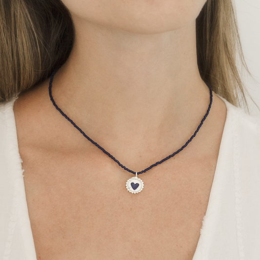COLLAR COCACOLA BLUE BEADS