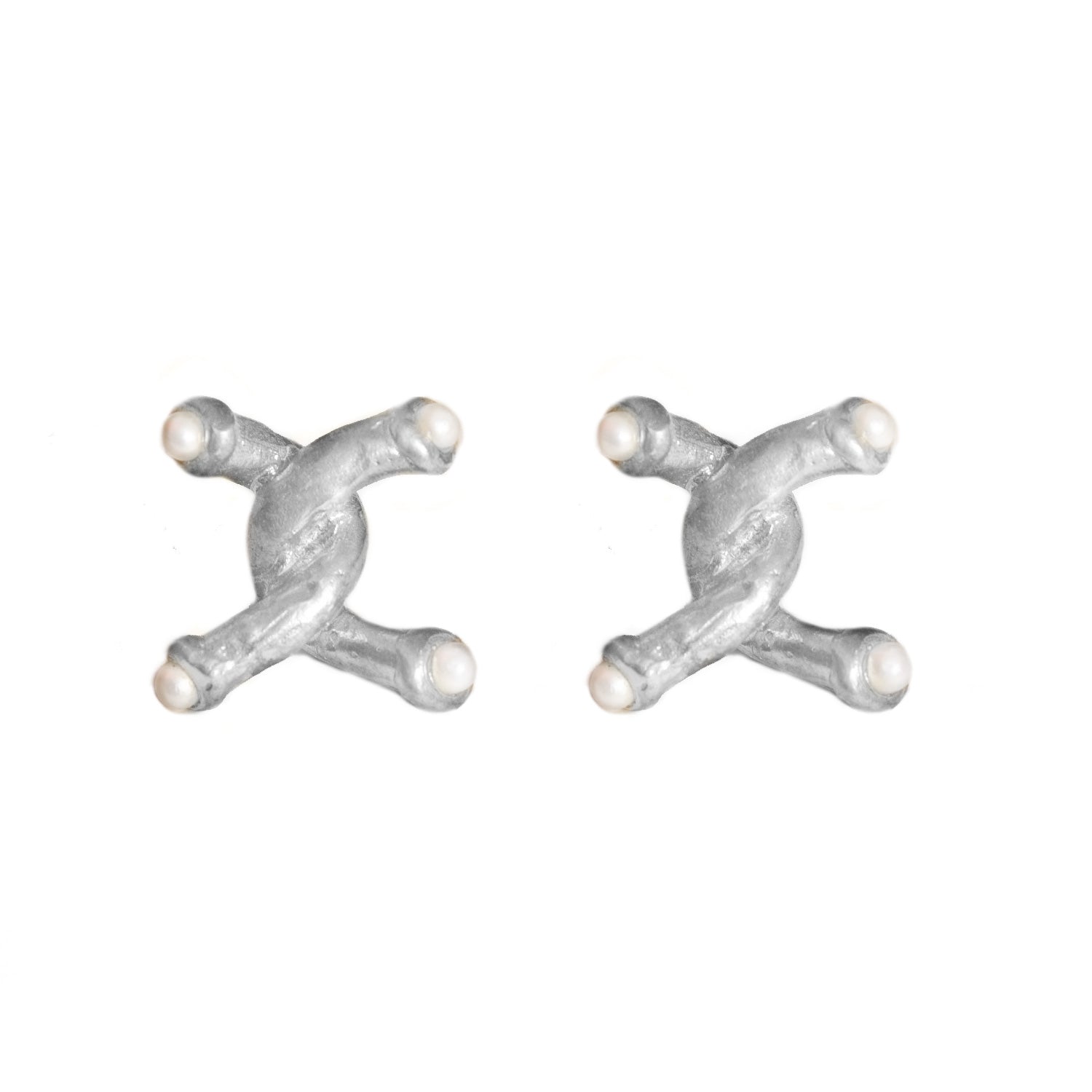 EXE PEARL SILVER EARRINGS