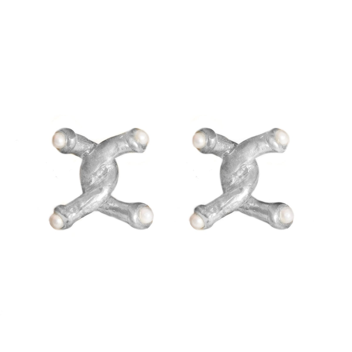 EXE PEARL SILVER EARRINGS