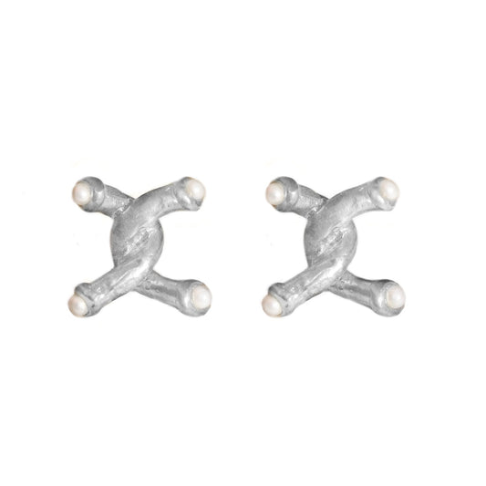 EXE PEARL SILVER EARRINGS