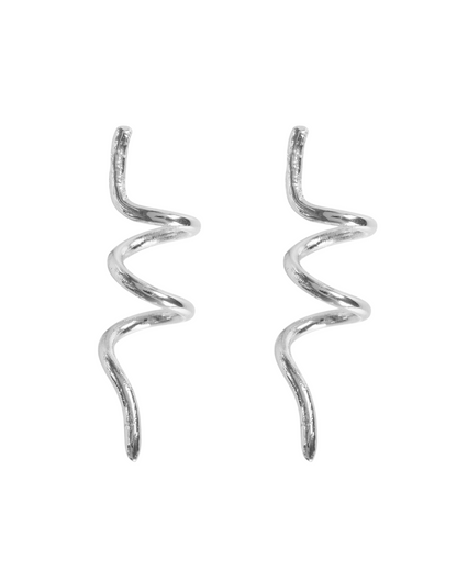 SPAGHETTI SILVER EARRINGS