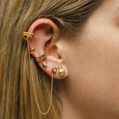 DIAMOND DARK GREEN STUDS