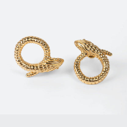 Aretes serpiente circular VELEZ BY PAJAROLIMON - Pajarolimon Colombia