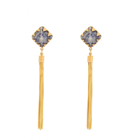 TRIM EARRINGS BLUE