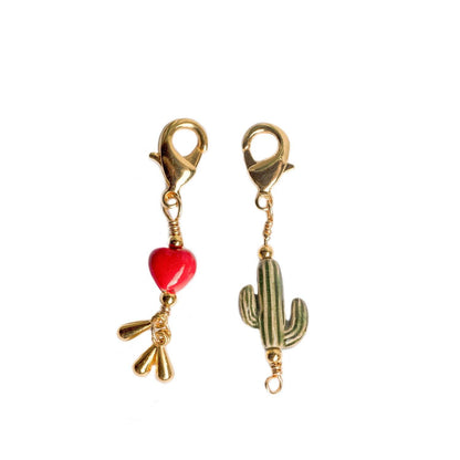 HEART + CACTUS CHARMS - charms para mujer - Pajarolimon Colombia
